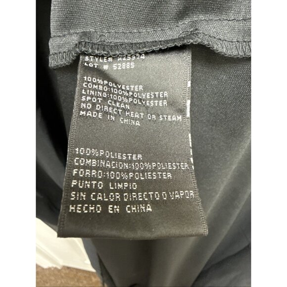 Betsy & Adam Size 14 Black Gold Floral-Embroidered Mesh 3/4-Sleeve Gown Dress - Picture 9 of 9